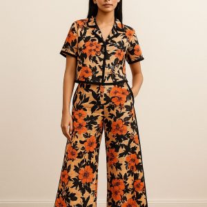 2 Piece Printed Sapphire Lilen