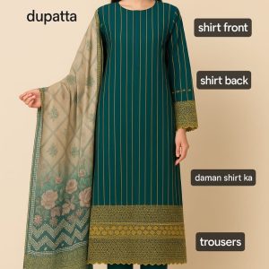 Graceful Chikankari 3Pc Outfit – Festive Wear