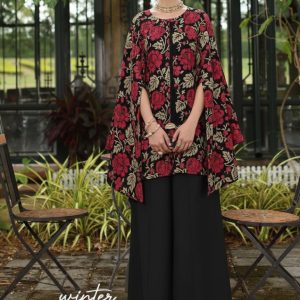 “Black Rose Charm – Ellegence Karandi Winter 3 Piece”