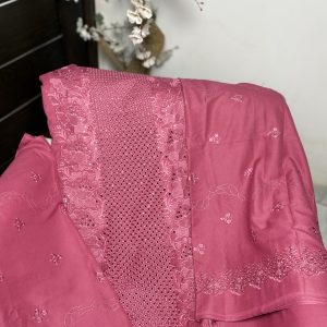 Chikenkari 3 piece embroidered