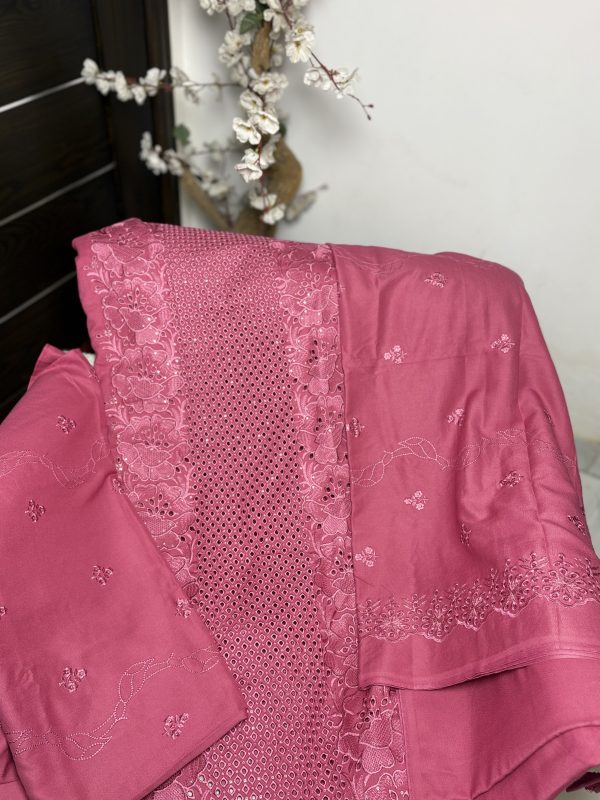 Chikenkari 3 piece embroidered