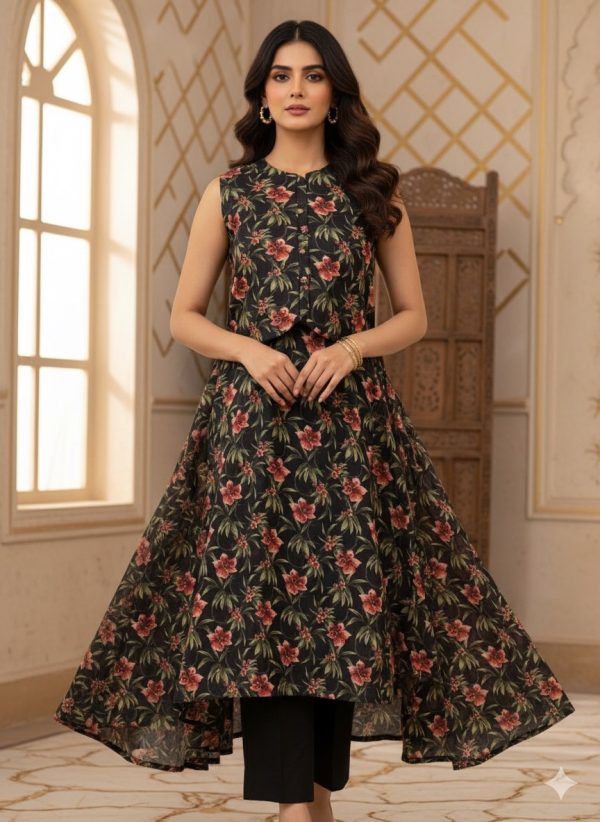 Sapphire Winter Bloom – 2 Piece Viscose Suit