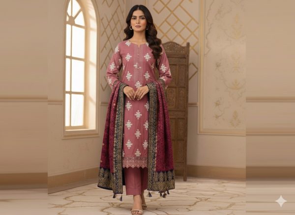 Royal Jacquard Winter Dress - 3 piece